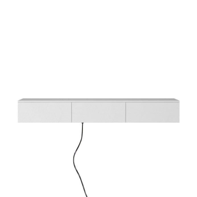 Floating TV Stand Wall Mounted With 16 Color LEDs,Modern TV Stand, Floating TV Cabinet Entertainment Center For 55 60 65 Inch TV,White