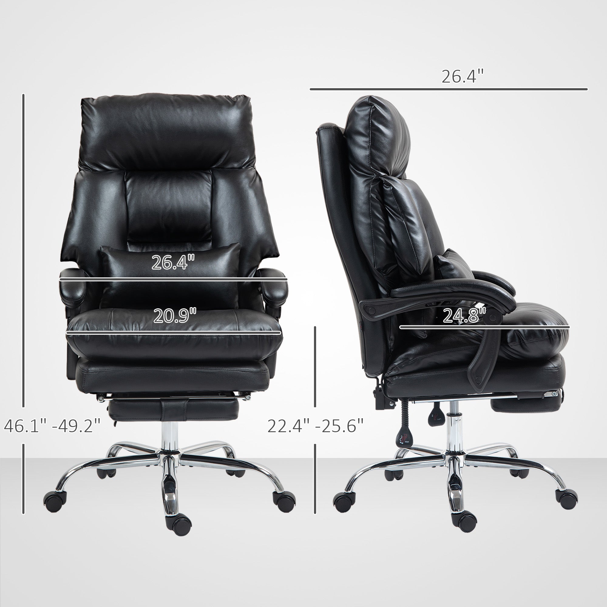 Overstuffed Reclining Office Chair with Footrest - Cloud-Like Comfort for Home Office