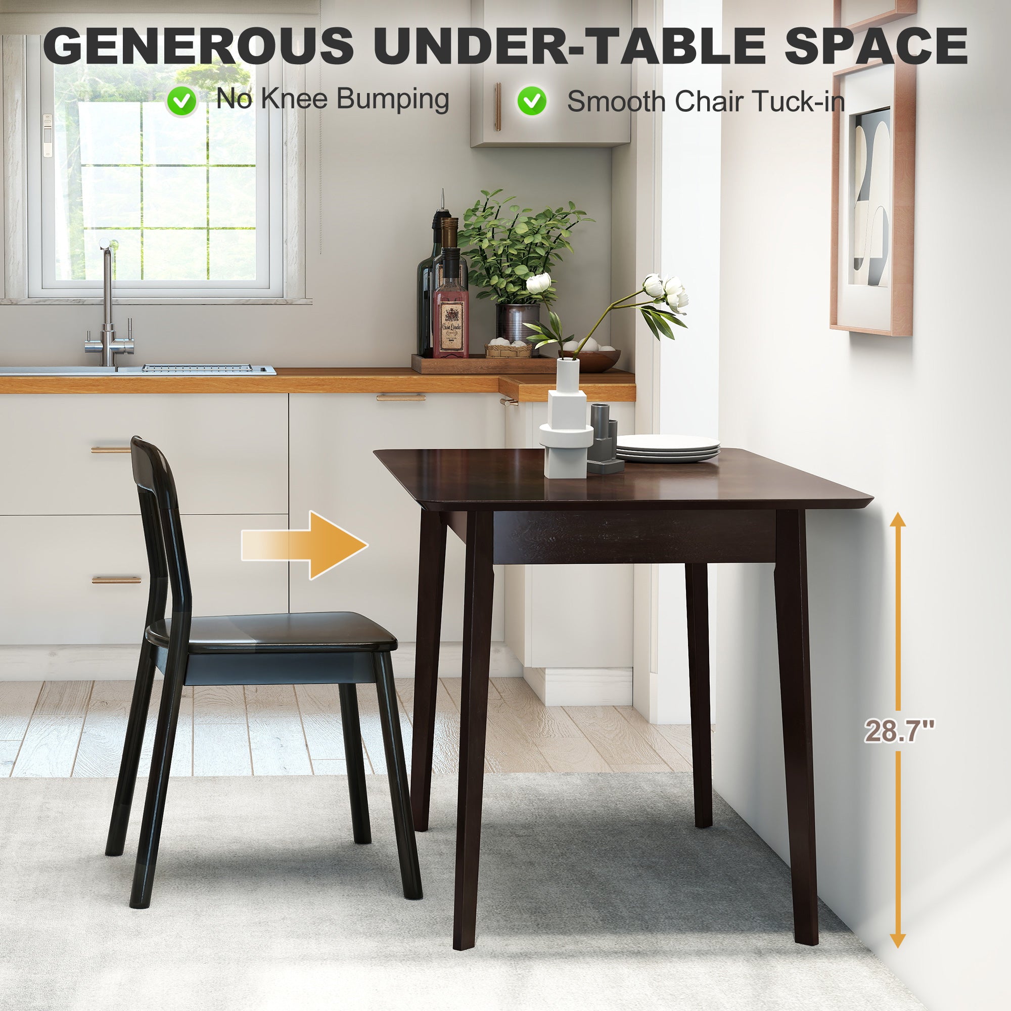 47.2" Rectangle Dining Table for 4