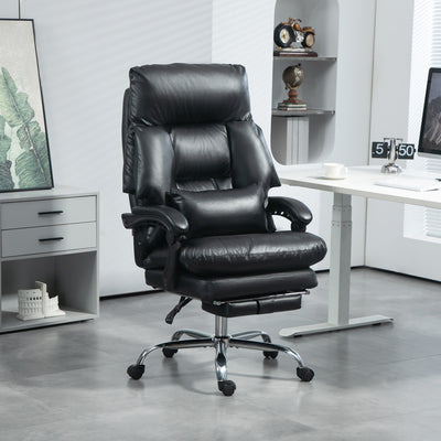 Overstuffed Reclining Office Chair with Footrest - Cloud-Like Comfort for Home Office
