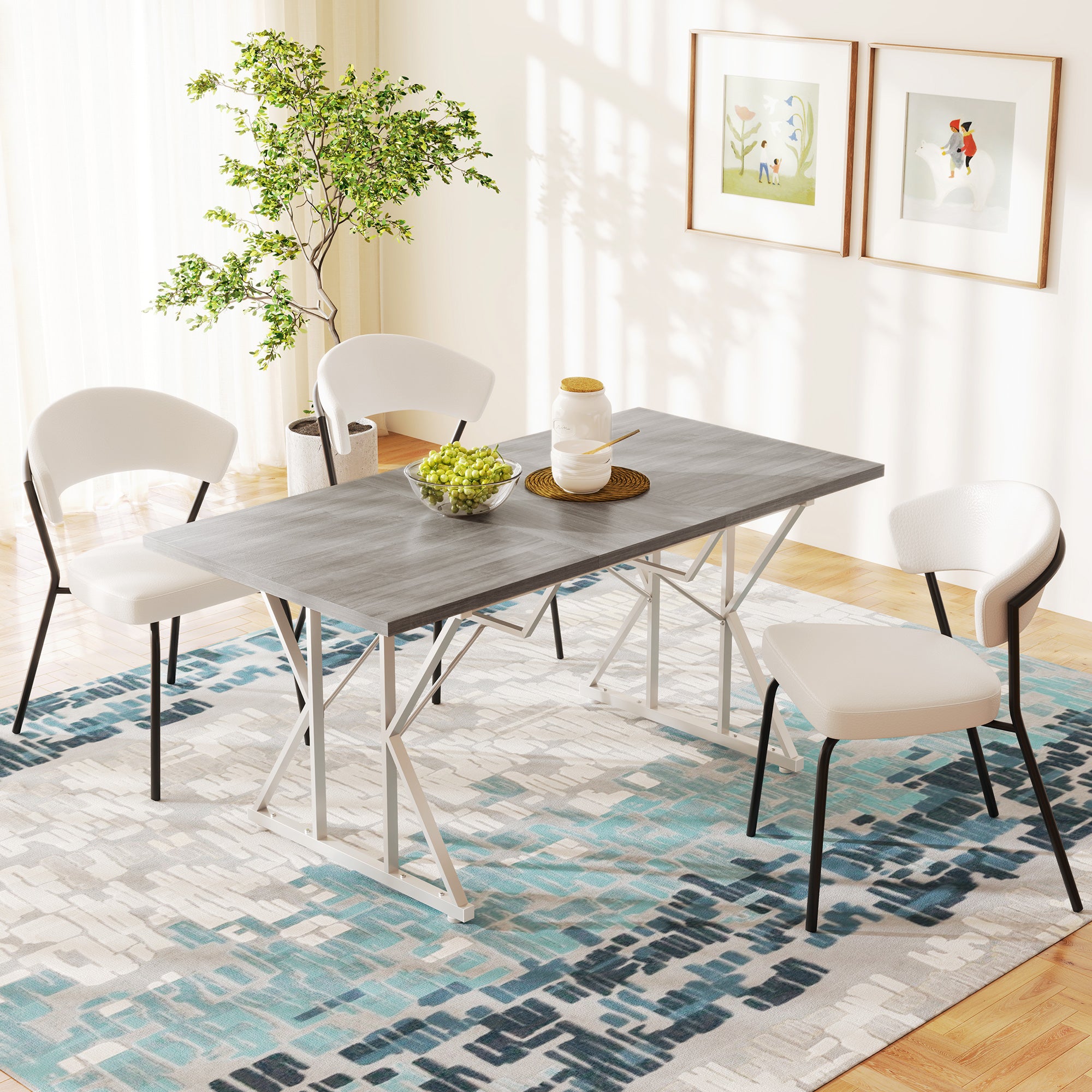 47"-63" Extendable Dining Table for 4-6