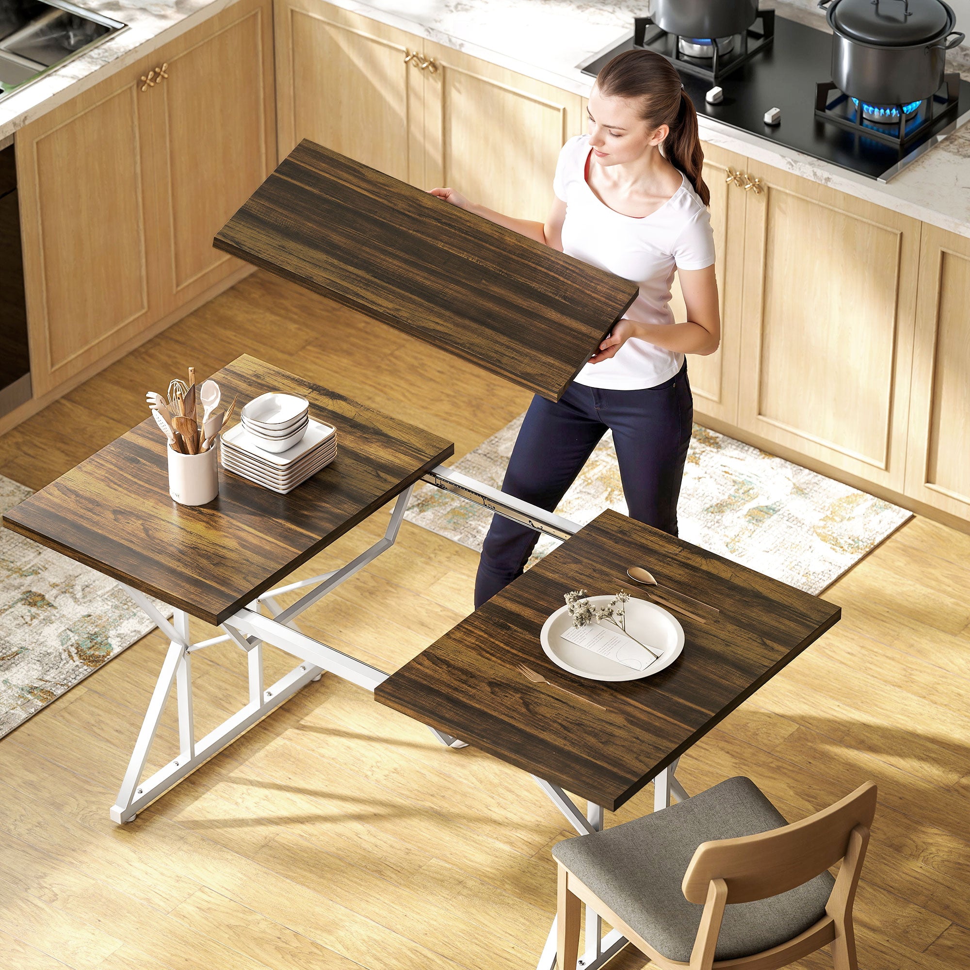 47"-63" Extendable Dining Table for 4-6