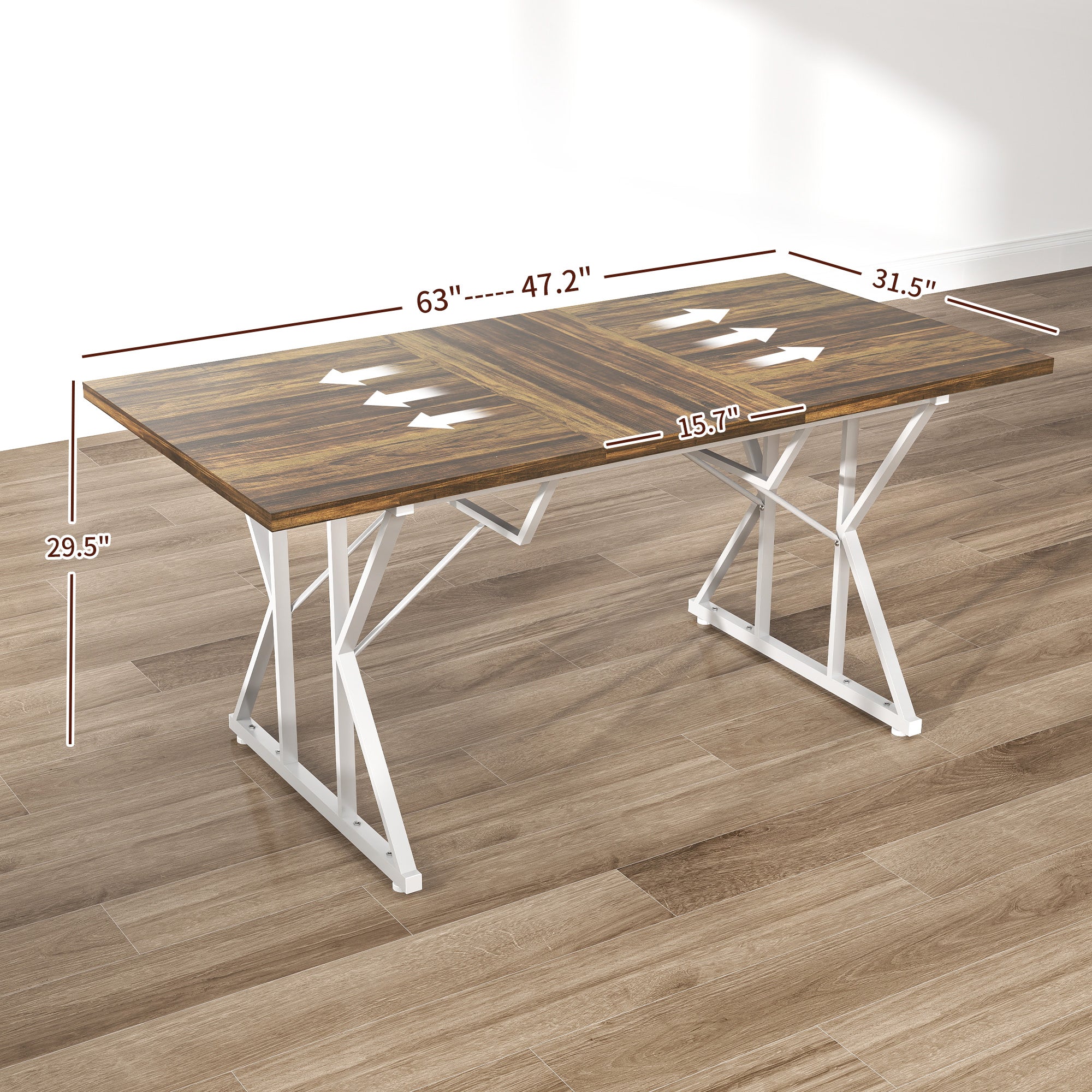 47"-63" Extendable Dining Table for 4-6
