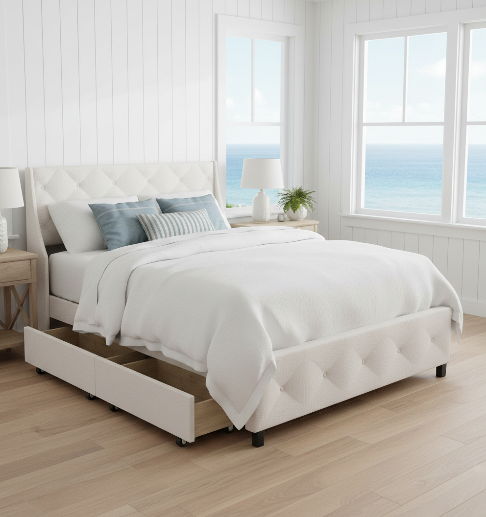 Dormitorio costero brillante