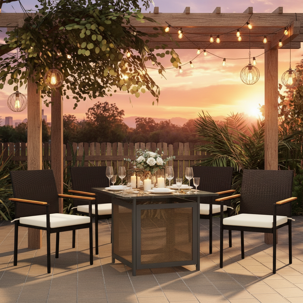 Evening Outdoor Entertaining - Black & White