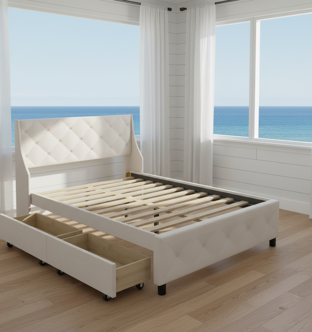 Queen Storage Bed - Foot View