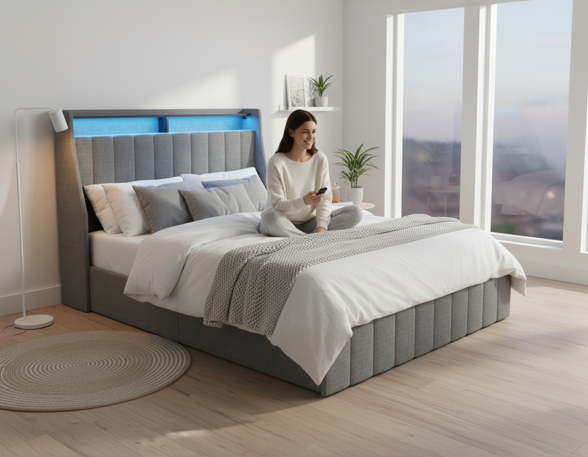Queen LED Bed - Lifestyle