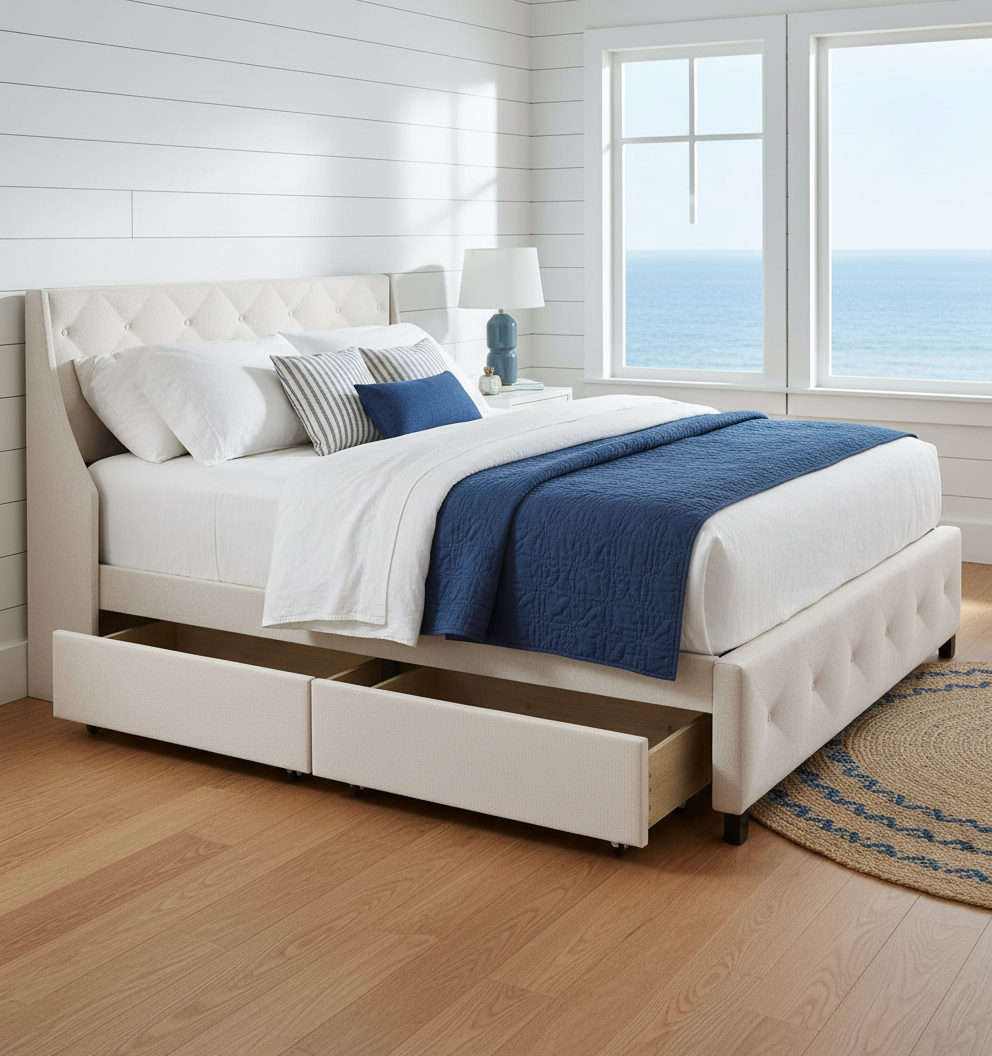 Queen Storage Bed - Side View