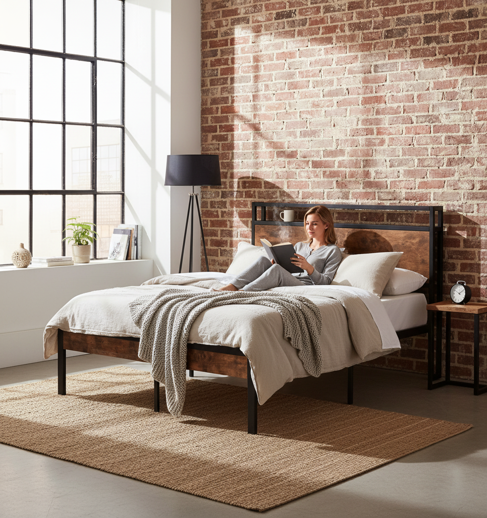 King Metal Bed - Lifestyle