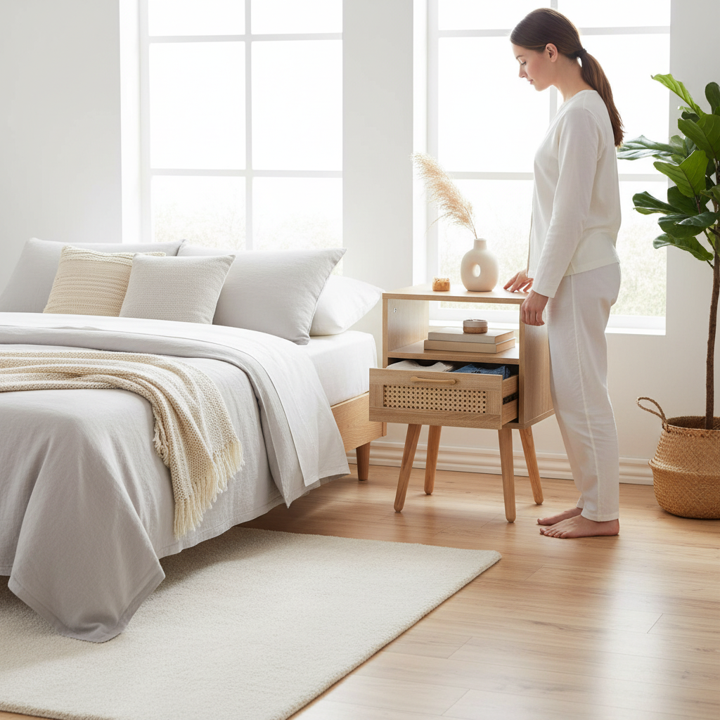 Rattan Nightstand - Lifestyle