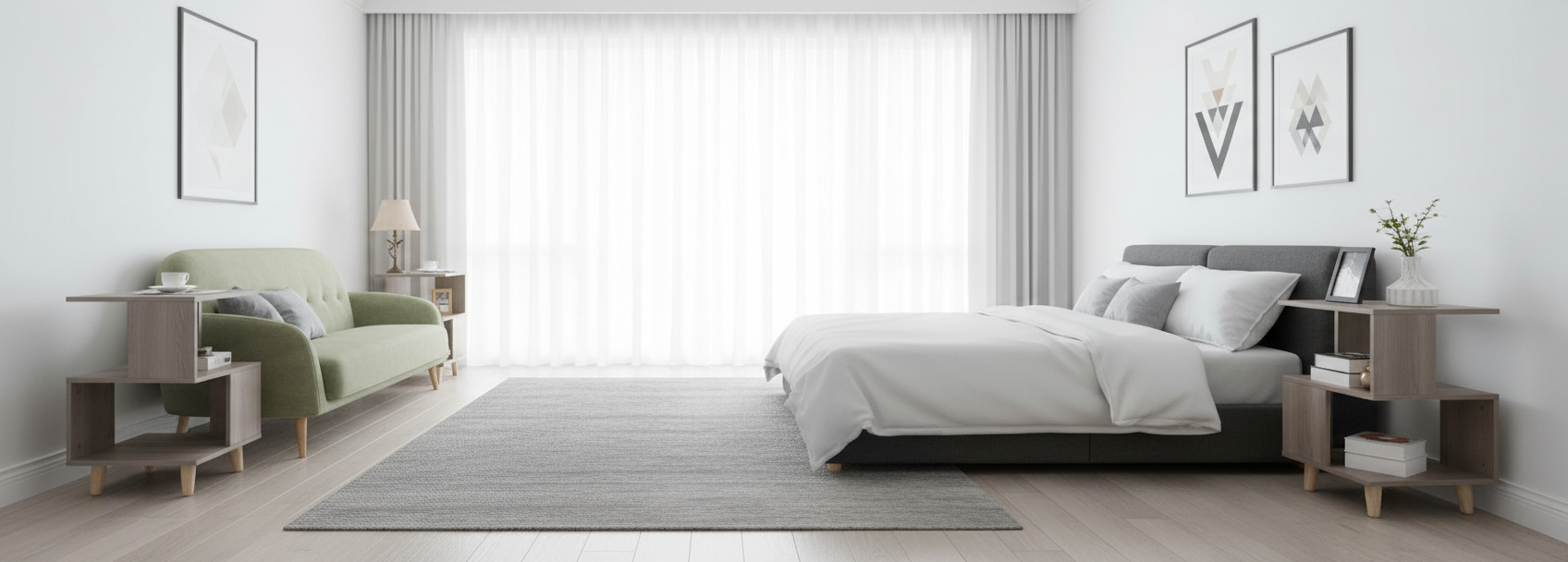 Modern Nightstand - Room View