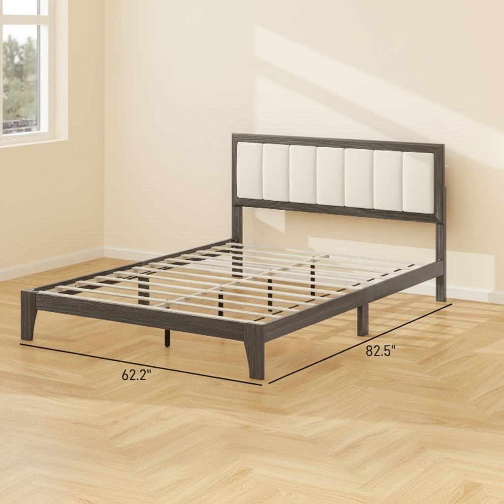 Queen Platform Bed - Side View