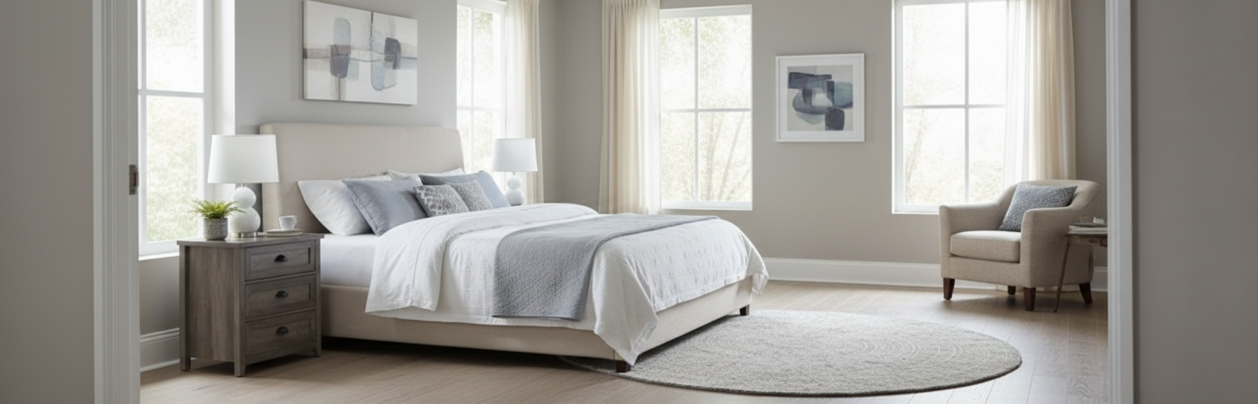 Transitional Nightstand - Room View