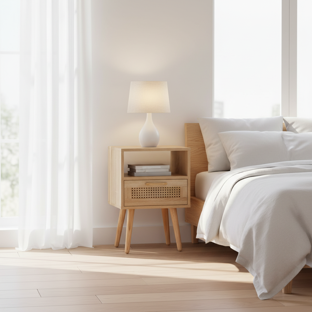 Rattan Nightstand - Front View