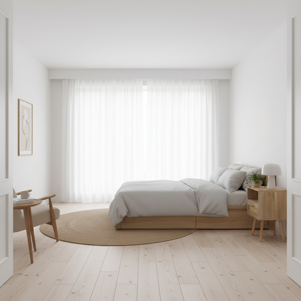 Rattan Nightstand - Room View