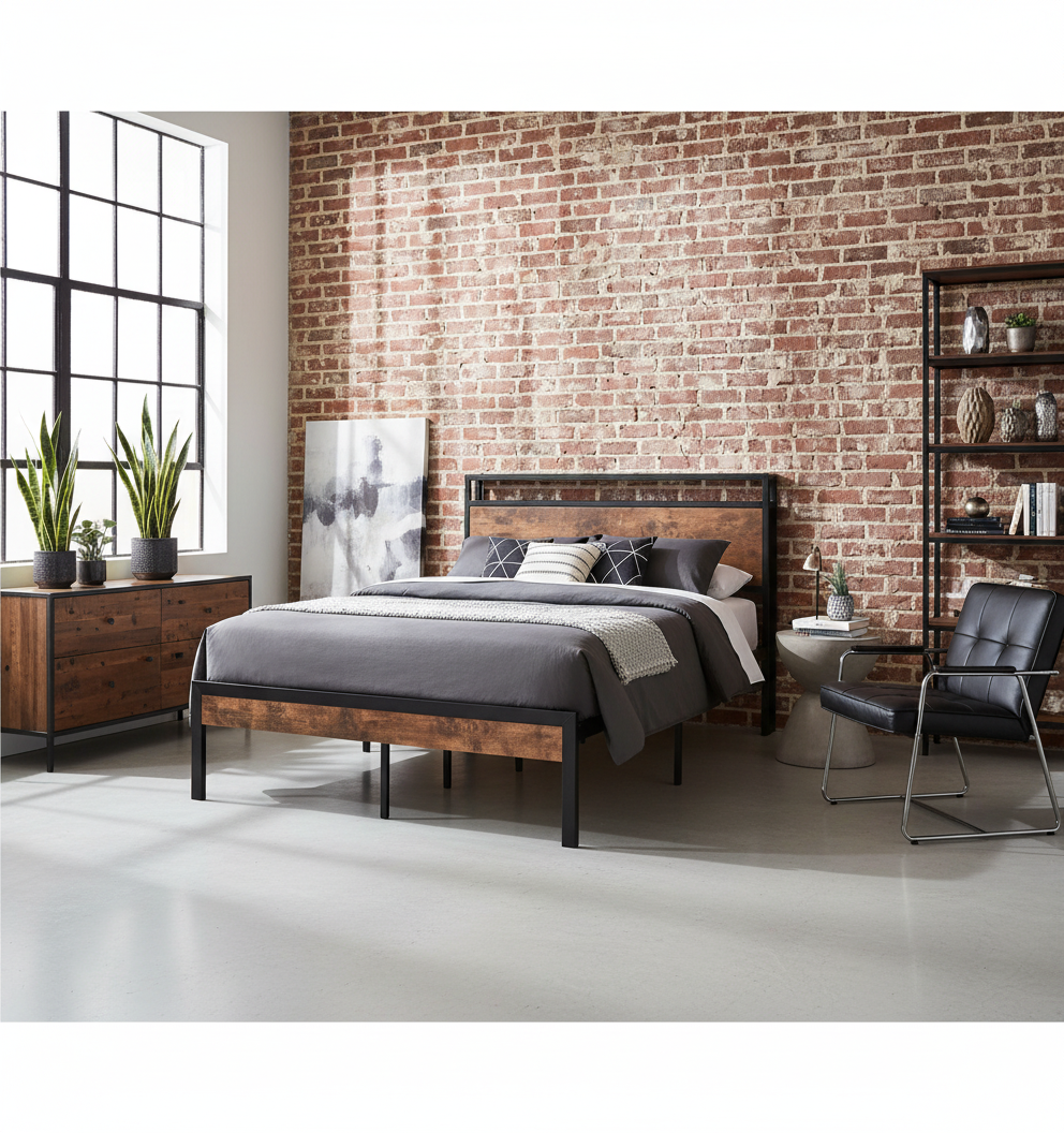 King Metal Bed - Room View