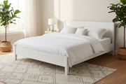 Modern White Queen Platform Bed - Front View