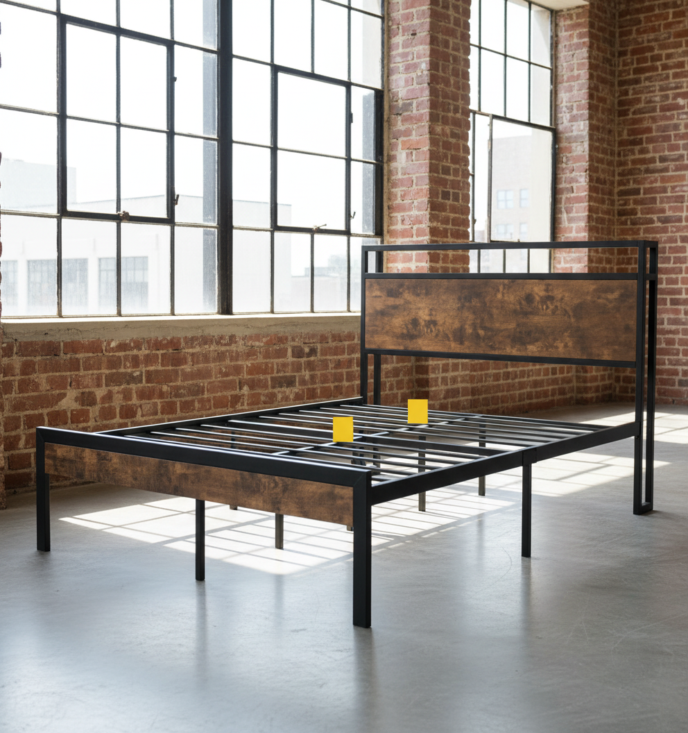 King Metal Bed - Foot View