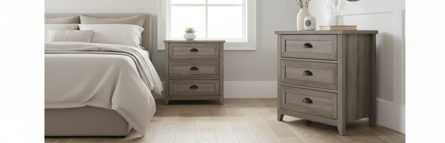 Transitional Nightstand - Side View