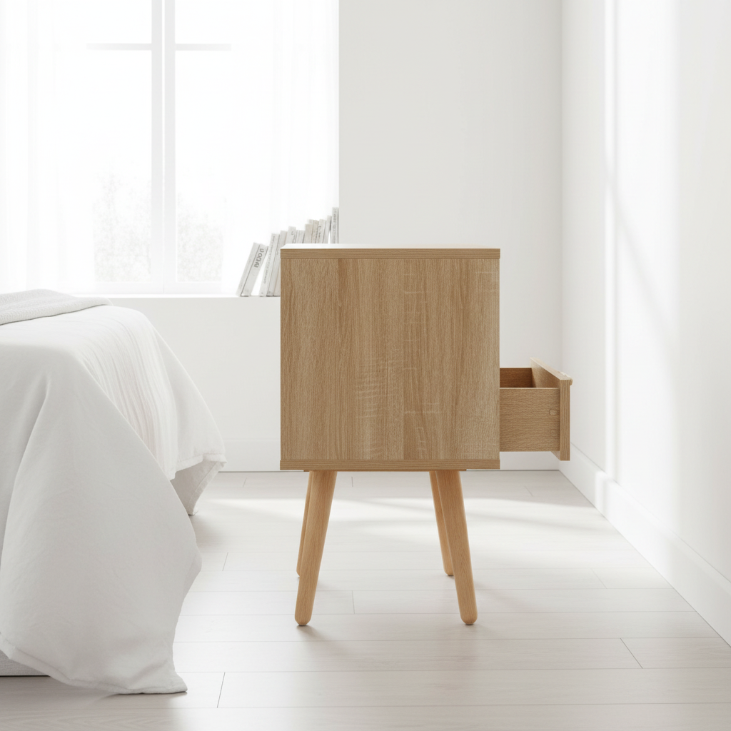 Rattan Nightstand - Side View