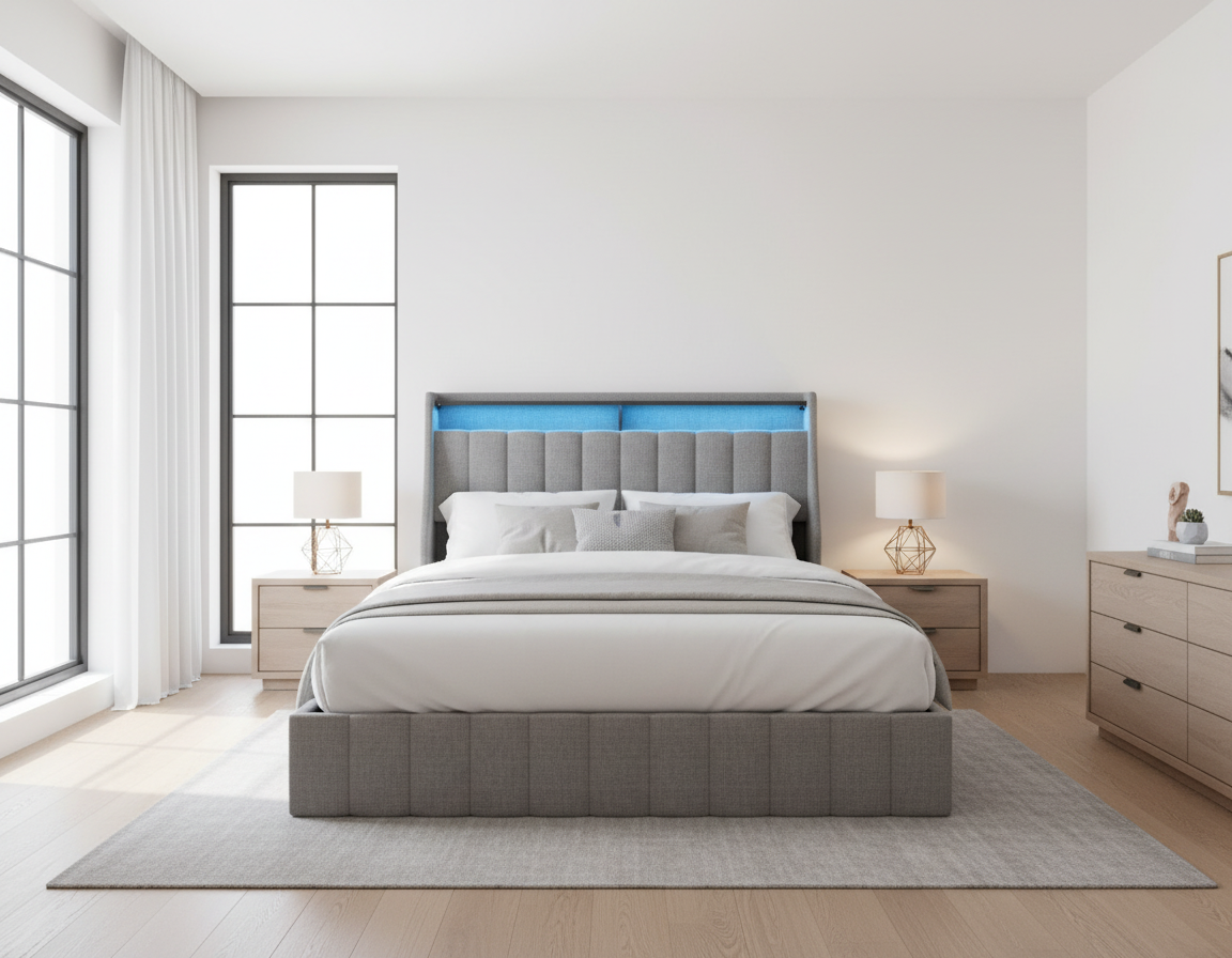 Queen LED Bed - Room View