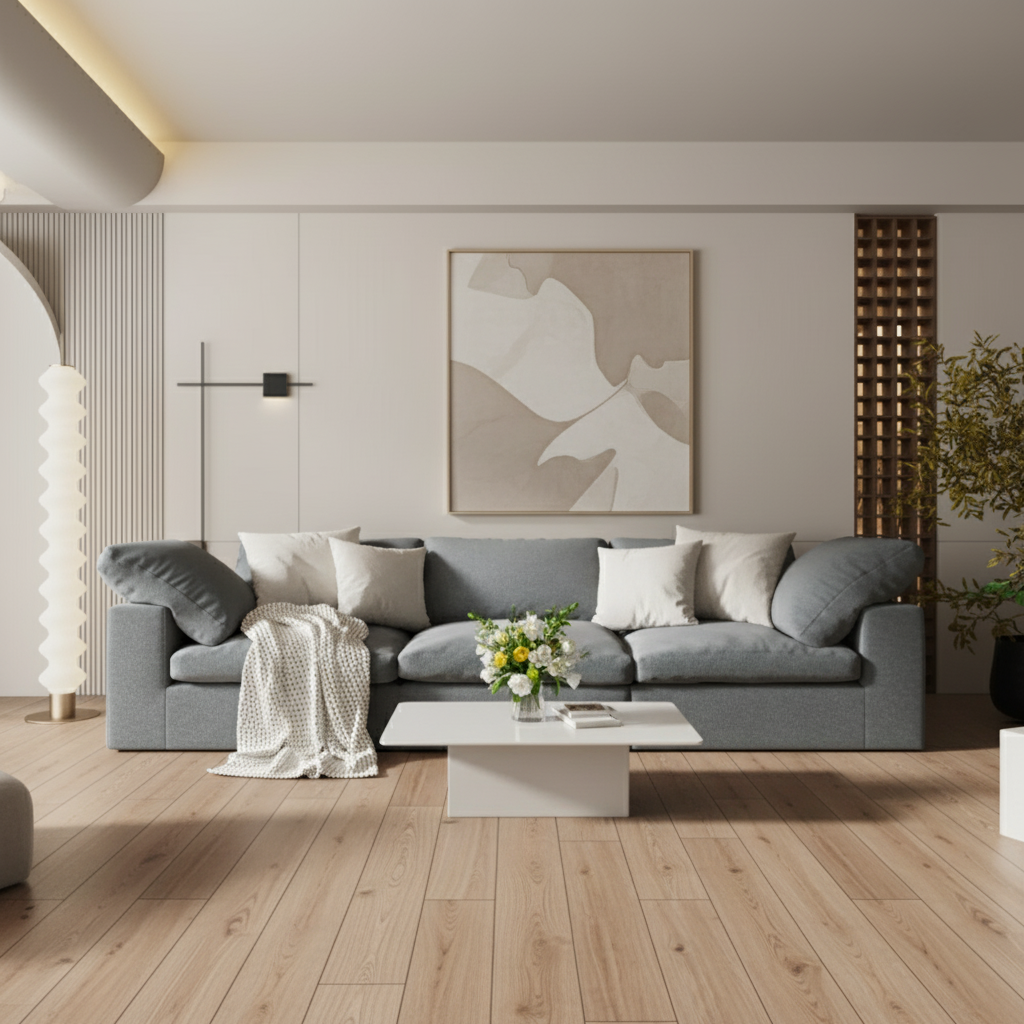 Modern living room with cloud sofa