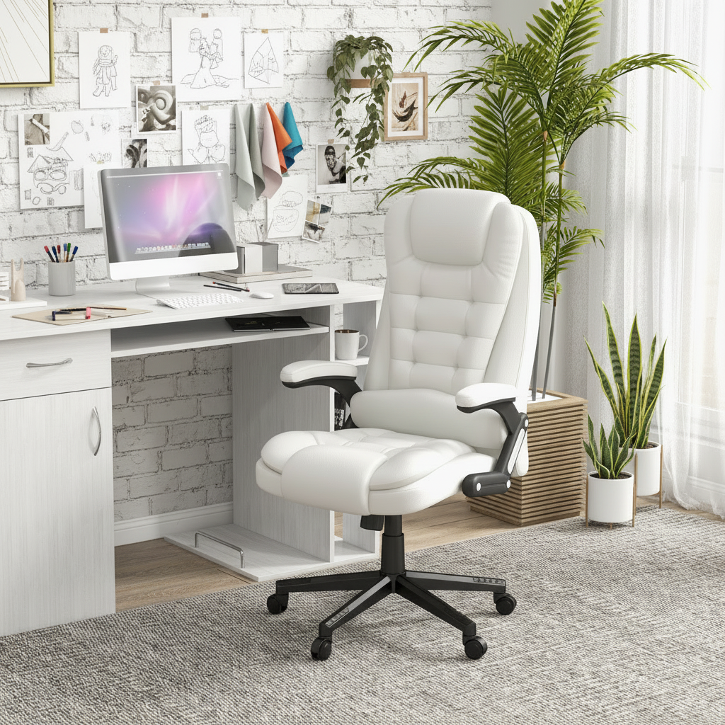 Silla en espacio creativo con pared de ladrillo