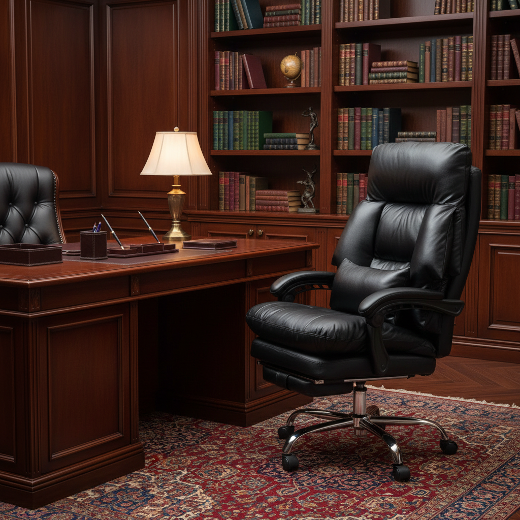 Silla overstuffed en oficina ejecutiva elegante