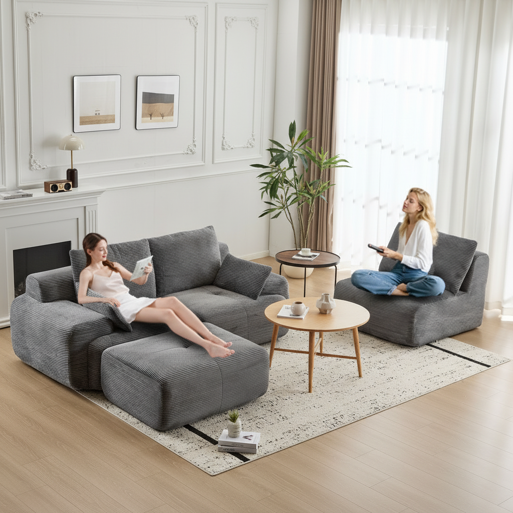 Sofá modular con personas