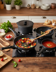 Vista cenital cocinando